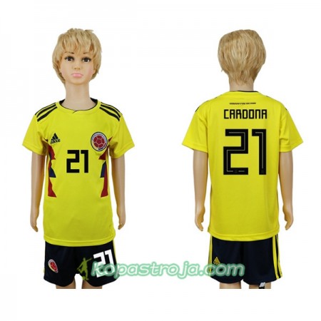 Billiga Fotbollströjor Colombia Cardona 21 Barn WM 2018 Hemma tröja